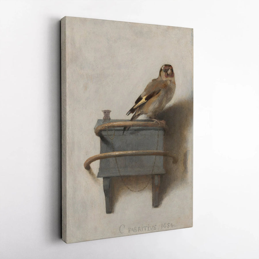 The Goldfinch Canvas Wall Art | Carel Fabritius Famous Dutch Golden Age Painting | Premium Thick Gallery Wrap Canvas | Collector's Fine Art Home Decor