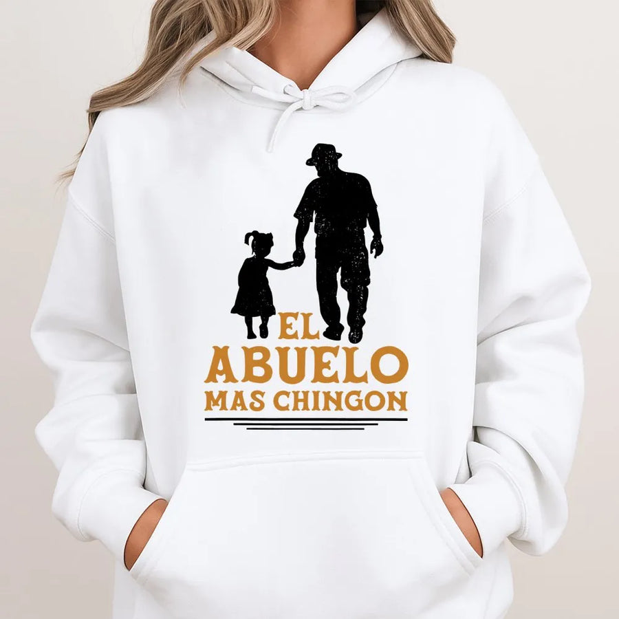 El Abuelo Mas Chingon Hoodie | Grandpa Silhouette Graphic Design | Premium Cotton Blend | Best Gift for Abuelo, Birthday or Father's Day 2026
