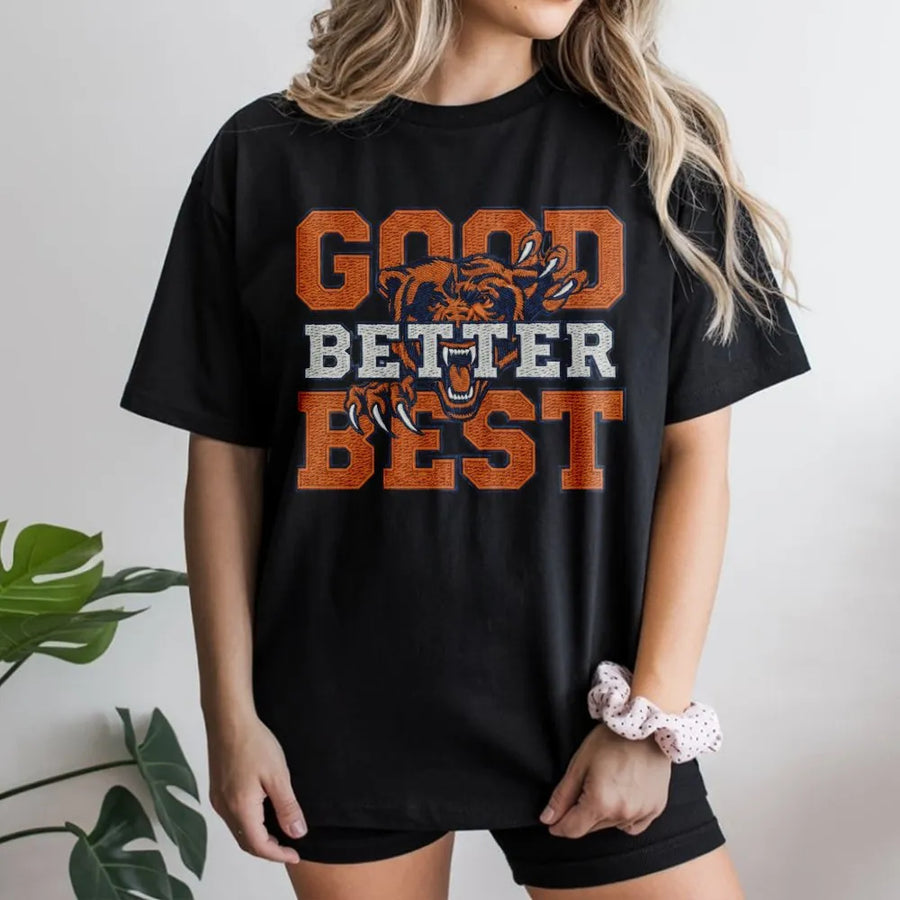Chicago Bear T-Shirt, Good Better Best T-Shirt, Chicago Football Vintage Fan T-Shirt, Game Day T-Shirt For Mens & Woment