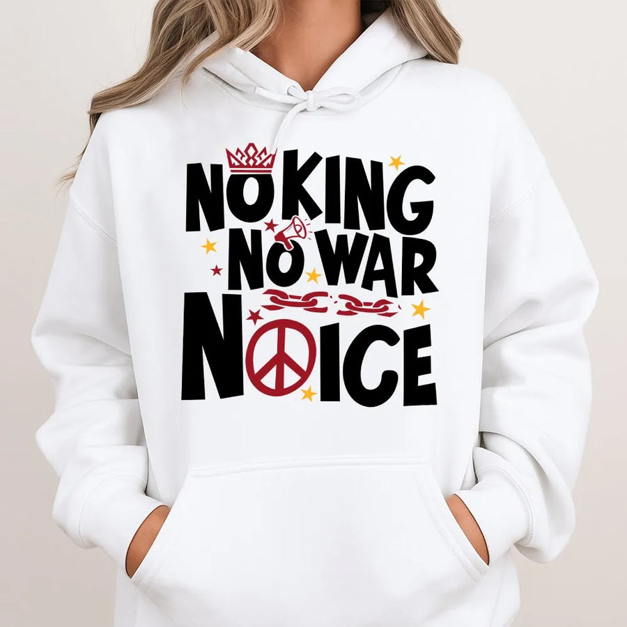 No Kings No Masters Hoodie | Anti War No ICE Protest Graphic | Premium Cotton Blend Sweatshirt | Political Activist Resistance Gift