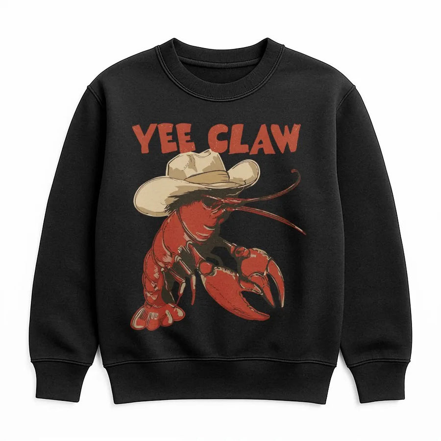 Yee Claw Sweatshirt | Funny Cowboy Crawfish Graphic | Premium Cotton Blend | Unique Southern Humor Gift for Men and Women