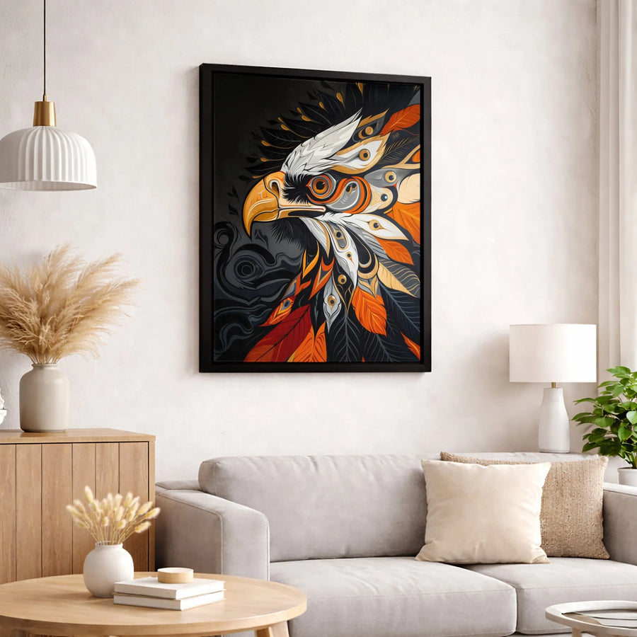 Abstract Eagle Canvas Art | Geometric Wildlife Wall Decor | Premium Fade-Resistant Print | Modern Gallery Home Gift