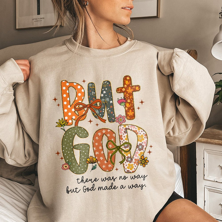 But God Sweatshirt | Faith-Based Floral Bow Design | Premium Cotton Blend | Christian Gift for Women and Men