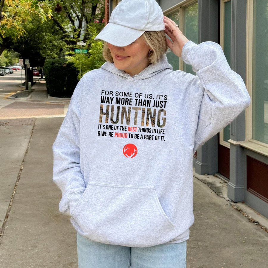 Hunting Hoodie | Way More Than Just Hunting Quote Camo Design | Premium Cotton-Blend Comfort | Gift For Hunters Deer Season Apparel