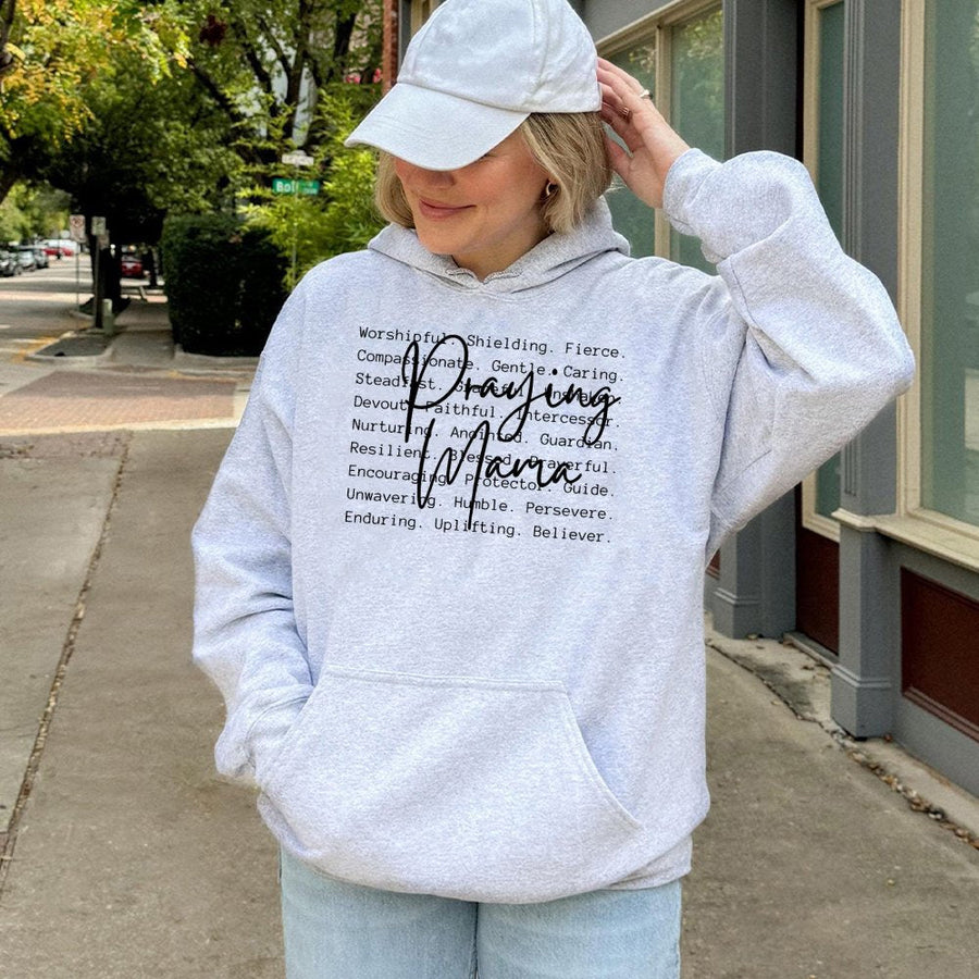 Praying Mama Hoodie | Inspirational Christian Mom Gift | Premium Cotton-Blend Graphic Sweatshirt | Religious Motherhood Apparel for Women