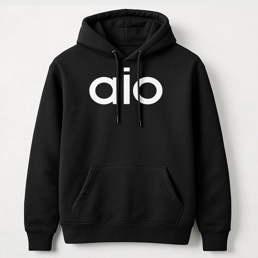 AIO Graphic Hoodie | Minimalist Letter Print Sweatshirt | Premium Cotton-Blend Pullover | Unisex Casual Streetwear Gift for Adults