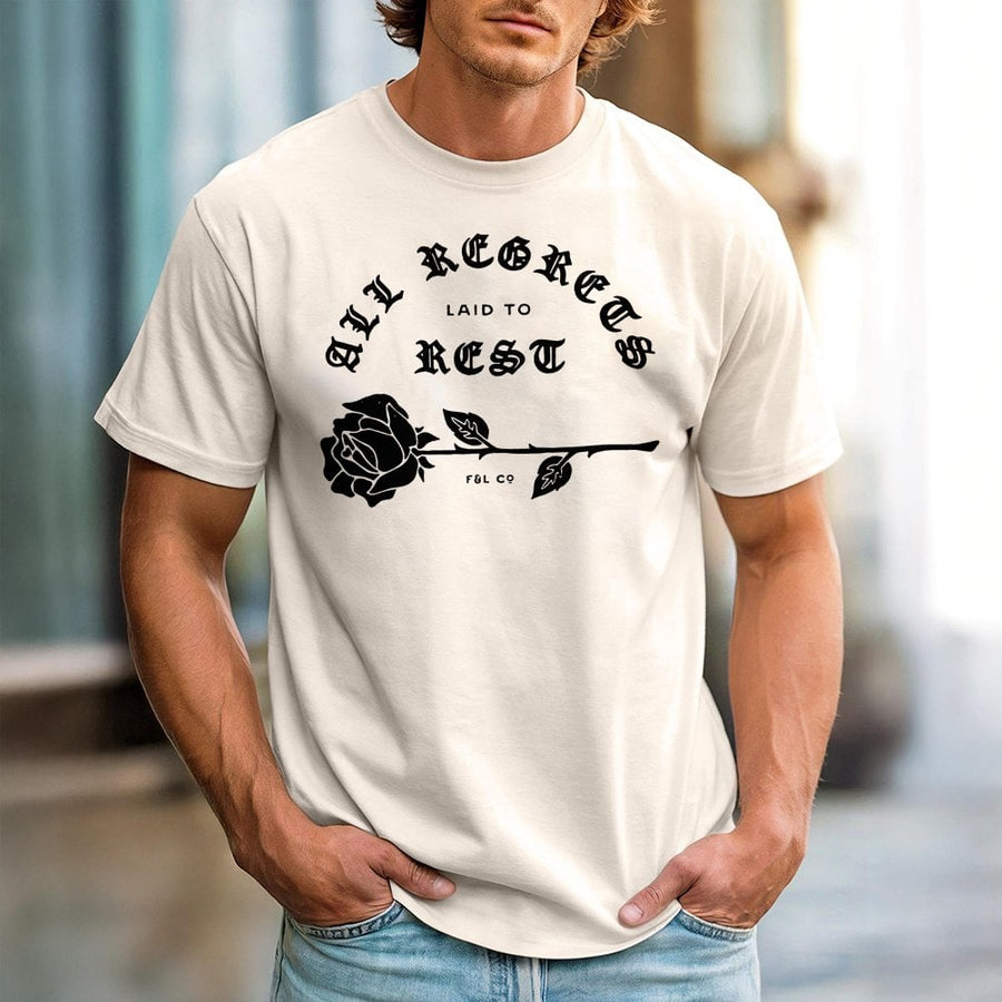 All Regrets Laid To Rest T-Shirt | Gothic Rose Graphic Tee | Premium 100% Cotton Soft Shirt | Aesthetic Alternative Gift For Her