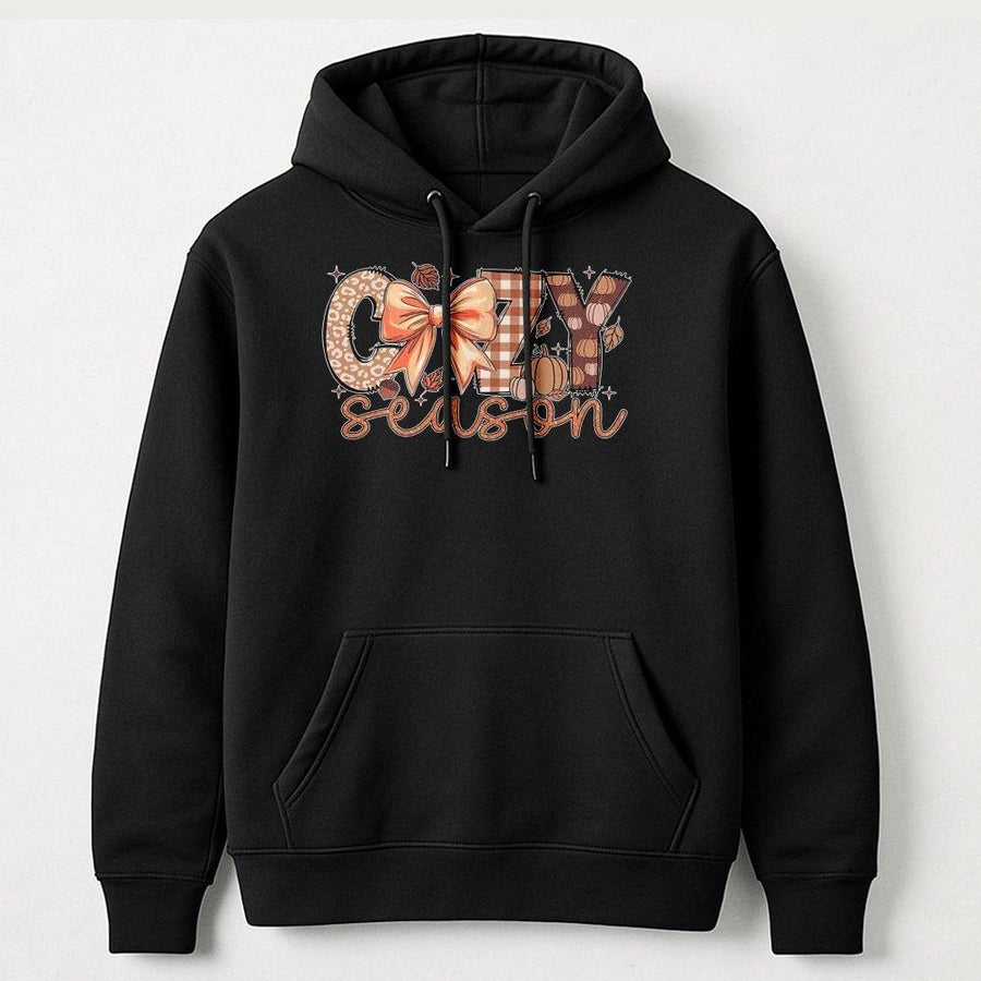 Cozy Season Hoodie | Fall Pumpkin Aesthetic Graphic | Cotton Blend Premium Sweatshirt | Trendy Thanksgiving Gift For Her And Him