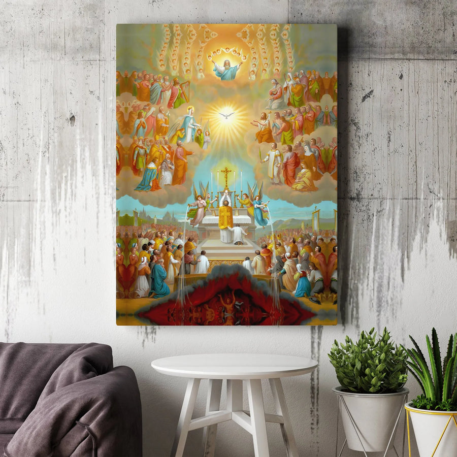 The Holy Sacrifice of the Mass Canvas Art | Catholic Altar Eucharist Print | Premium Religious Wall Decor | Spiritual Gift for Faithful Home