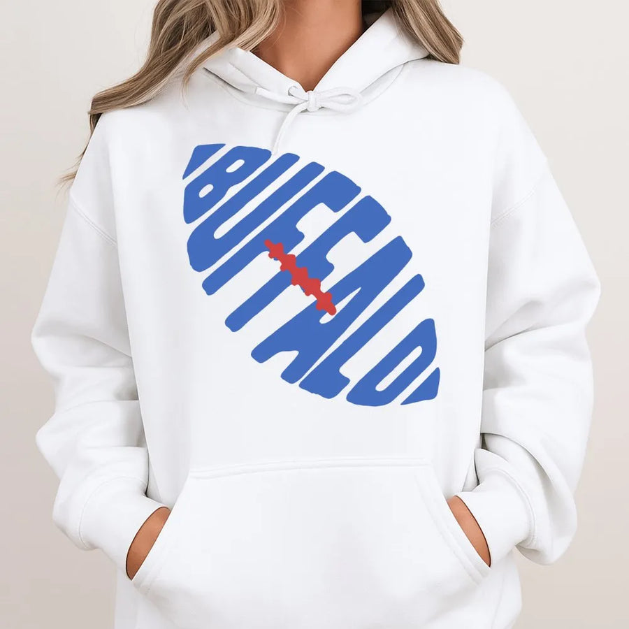 Buffalo Football Graphic Hoodie, Game Day, Retro Sports Inspired Unisex, Go Bills