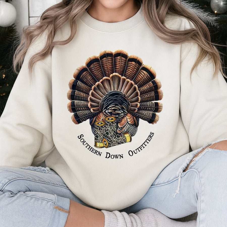 Turkey Hunting Sweatshirt | Camo Fan Design | Premium Cotton Blend | Gift for Hunters and Outdoorsmen