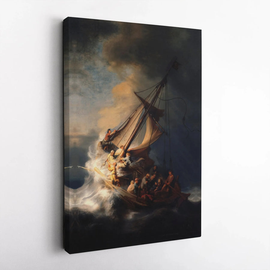Rembrandt Storm on the Sea of Galilee Canvas Art | Classic Baroque Oil Painting Print | Premium 1.25 Inch Gallery Wrap | Museum Quality Home Decor