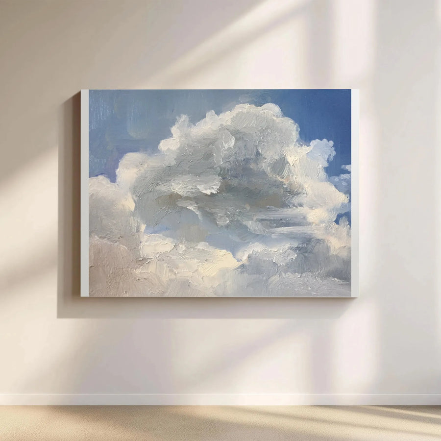 Cloud Painting Canvas Print | Textured Impressionist Sky Art | Premium 1.25" Thick Gallery Wrap | Living Room & Bedroom Wall Decor Gift