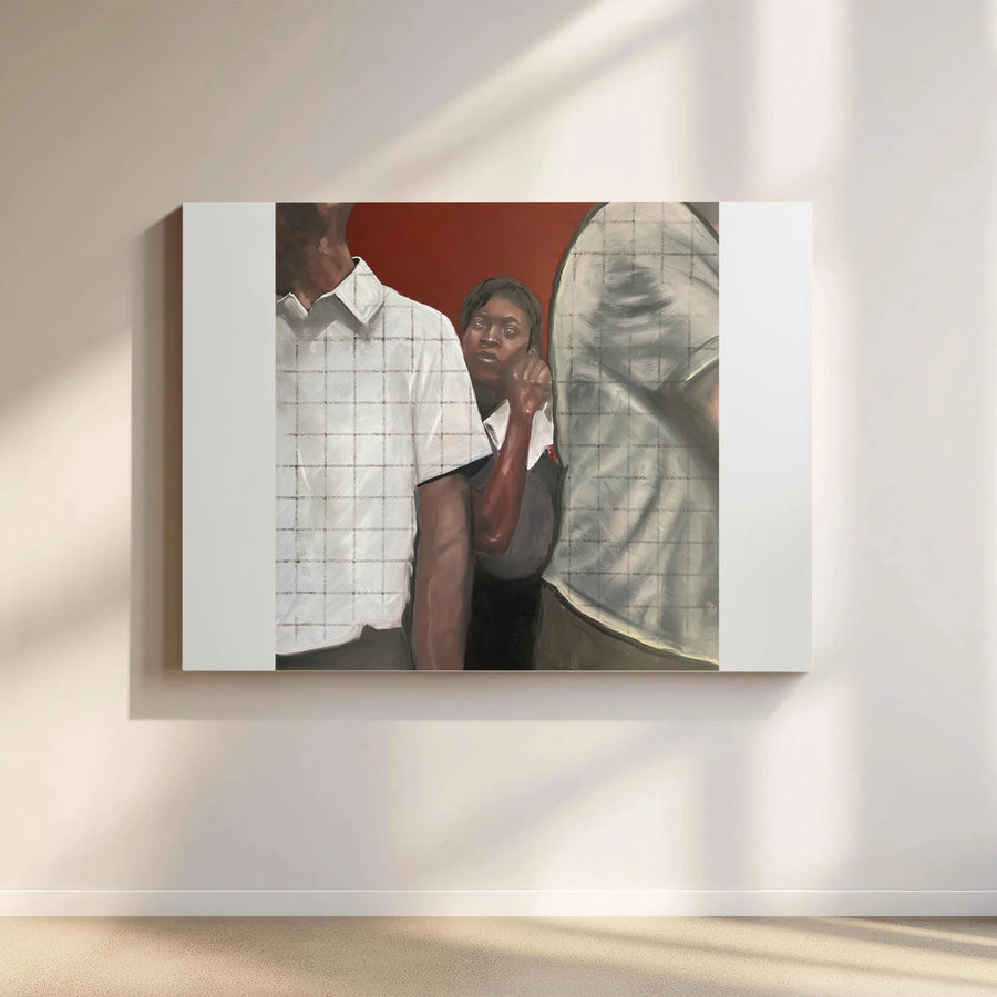African American Art Canvas | Modern Figurative Painting Print of an Intimate Moment | Premium Gallery Wrap Wall Art | Contemporary Home & Office Decor Gift