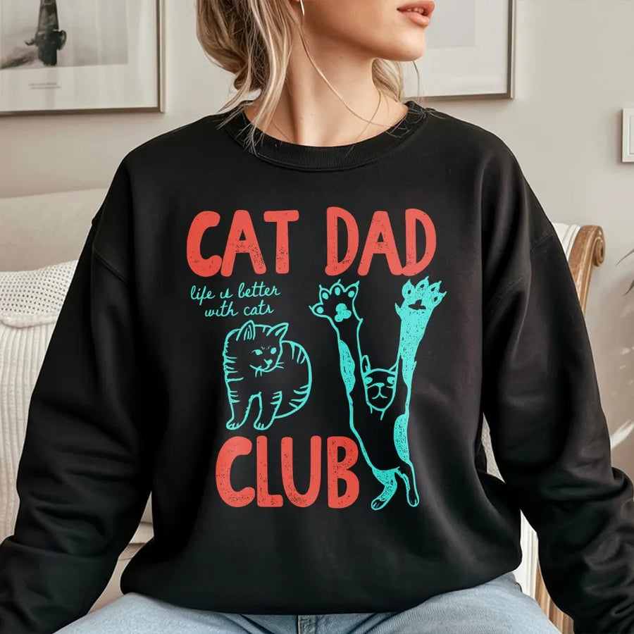Cat Dad Sweatshirt | Funny Cat Lover Graphic Apparel | Premium Cotton Blend | Gift for Pet Parents and Cat Owners