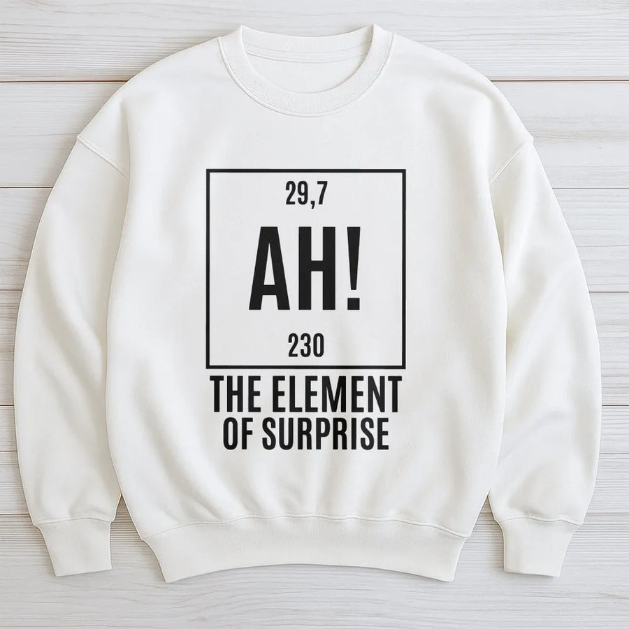 Element of Surprise Shirt | Funny Chemistry Periodic Table Graphic Tee | Premium Soft Cotton | Geek Humor Gift for Science Teacher or Student