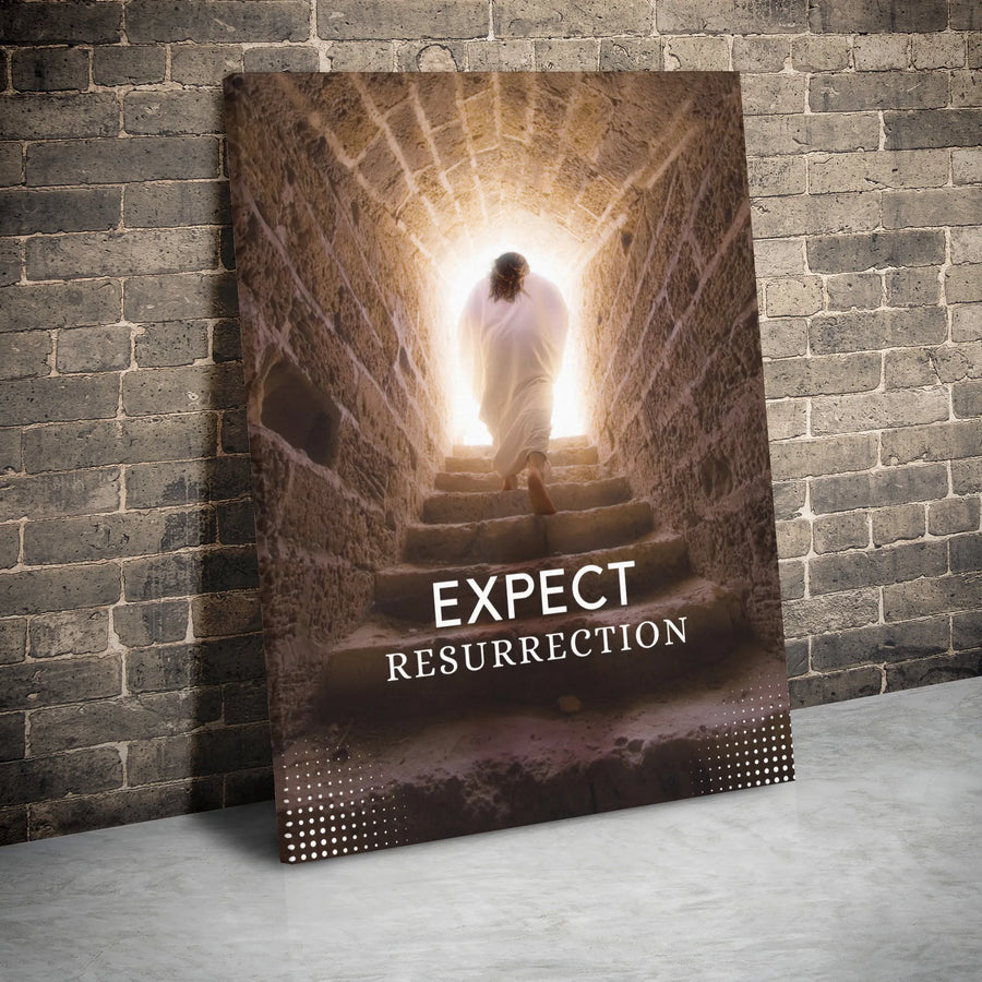 Expect Resurrection Wall Art | Jesus Ascending Tomb Canvas Print | 1.25 Inch Gallery Wrap | Christian Home Decor Gift