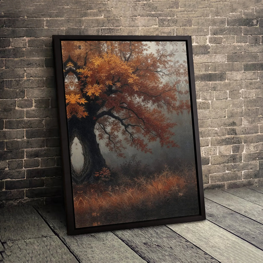 Autumn Forest Landscape Canvas Print | Misty Woodland Tree Wall Art | Premium Gallery Wrapped Decor | Fall Nature Scenery Gift for Living Room