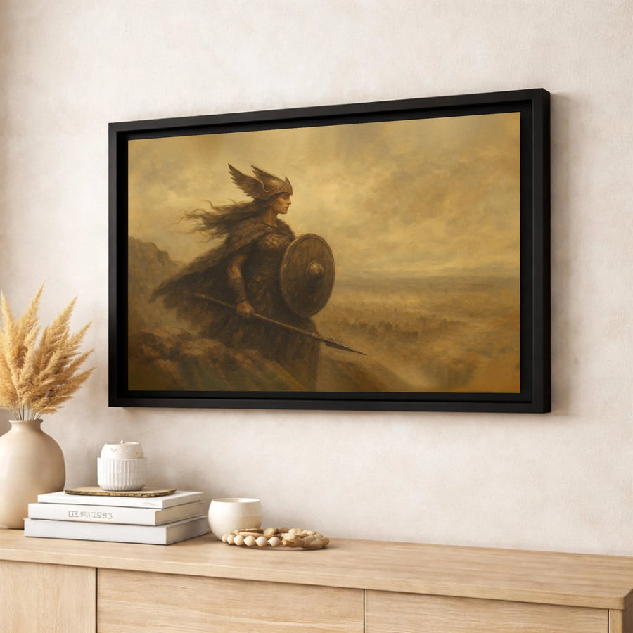 Valkyrie Warrior Canvas Wall Art | Mythological Norse Goddess Poster | Premium Fade-Resistant Gallery Print | Gift for History & Fantasy Lovers