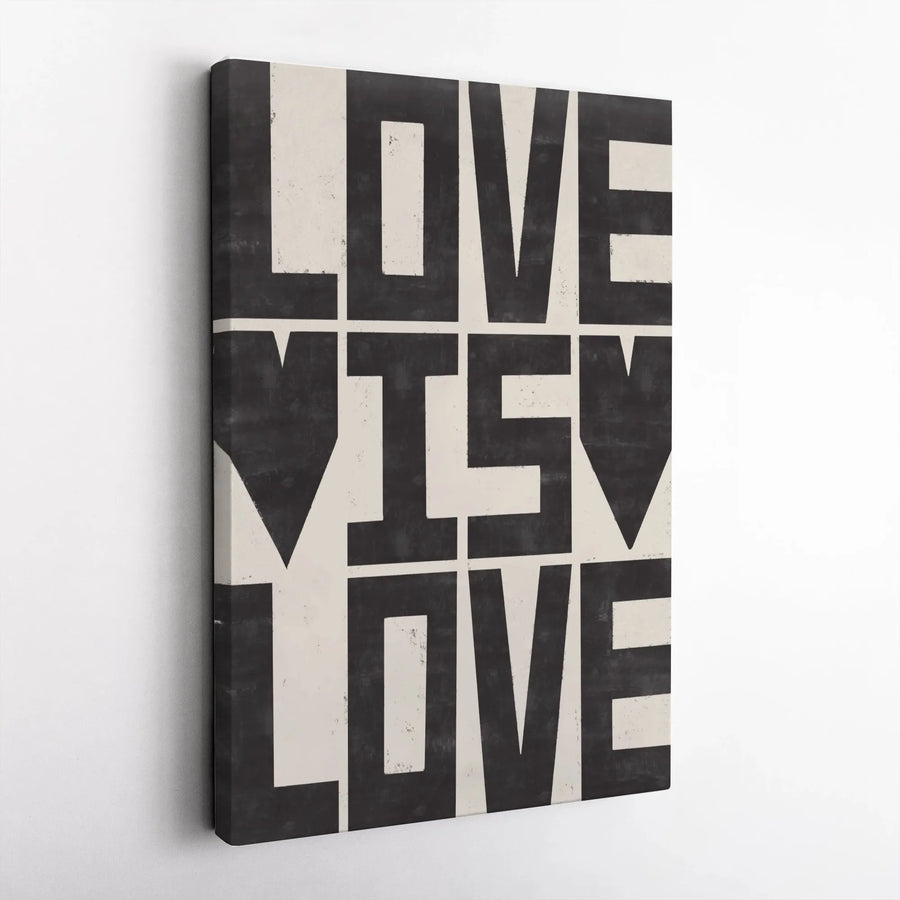 Love is Love Canvas Wall Art | Minimalist Bold Typography Print | Premium Gallery-Quality Canvas | LGBTQ Pride Home Decor Gift