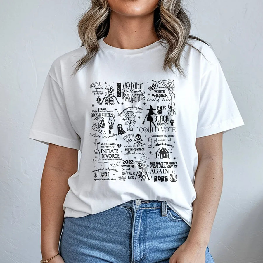 Feminist History T-Shirt | Women Empowerment Rights Timeline | Premium Cotton Graphic Tee | Gift for Women Activists and Teachers