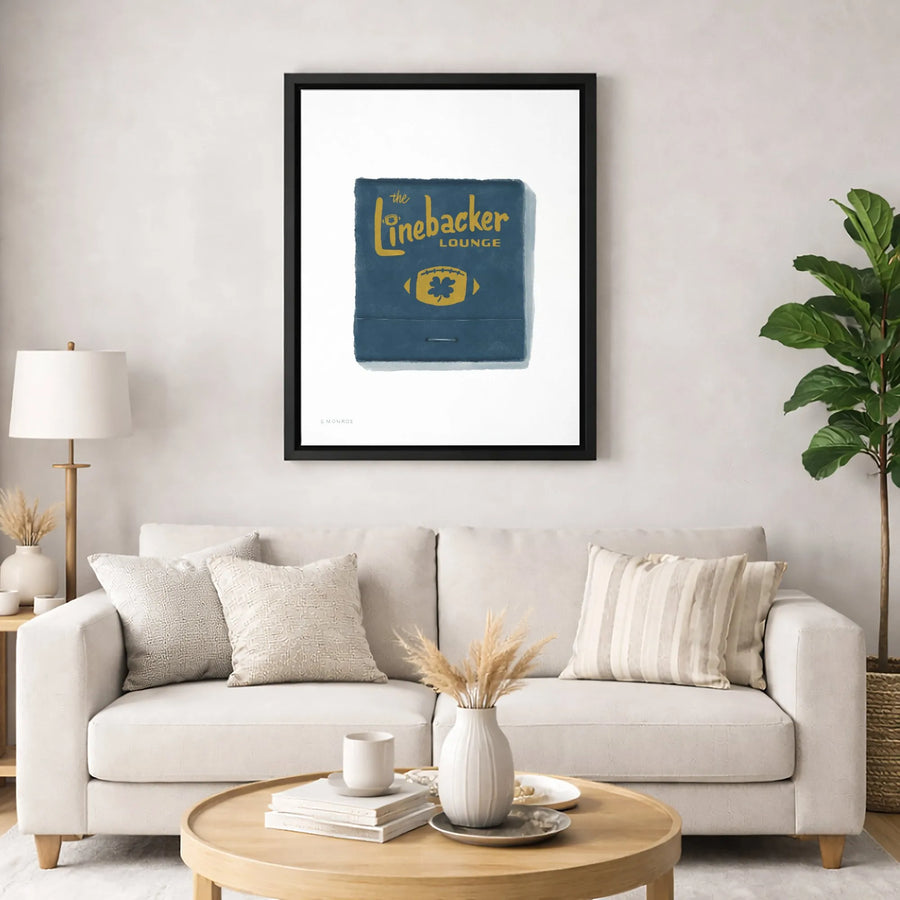 Football Matchbook Canvas Art | Vintage Sports Bar Decor | Premium Gallery Wrap Print | Unique Gift for Coaches and Sports Fans