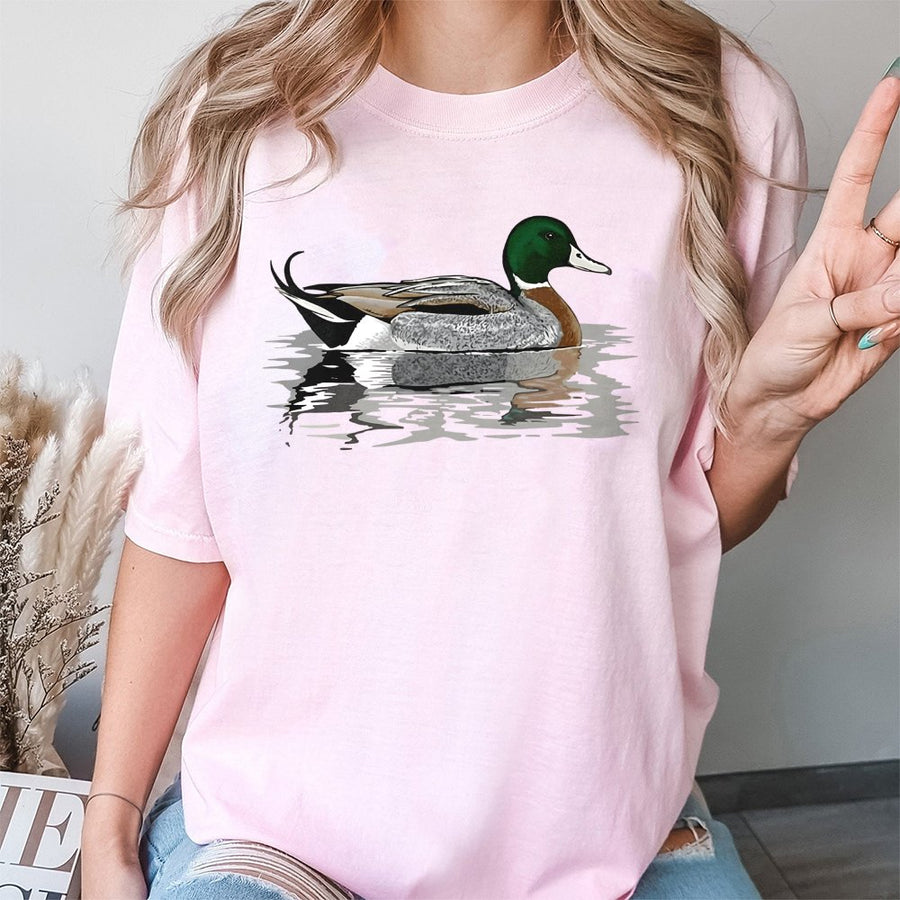 Mallard Duck T-Shirt | Realistic Waterfowl Graphic | 100% Cotton Premium Tee | Nature Lover & Duck Hunter Gift