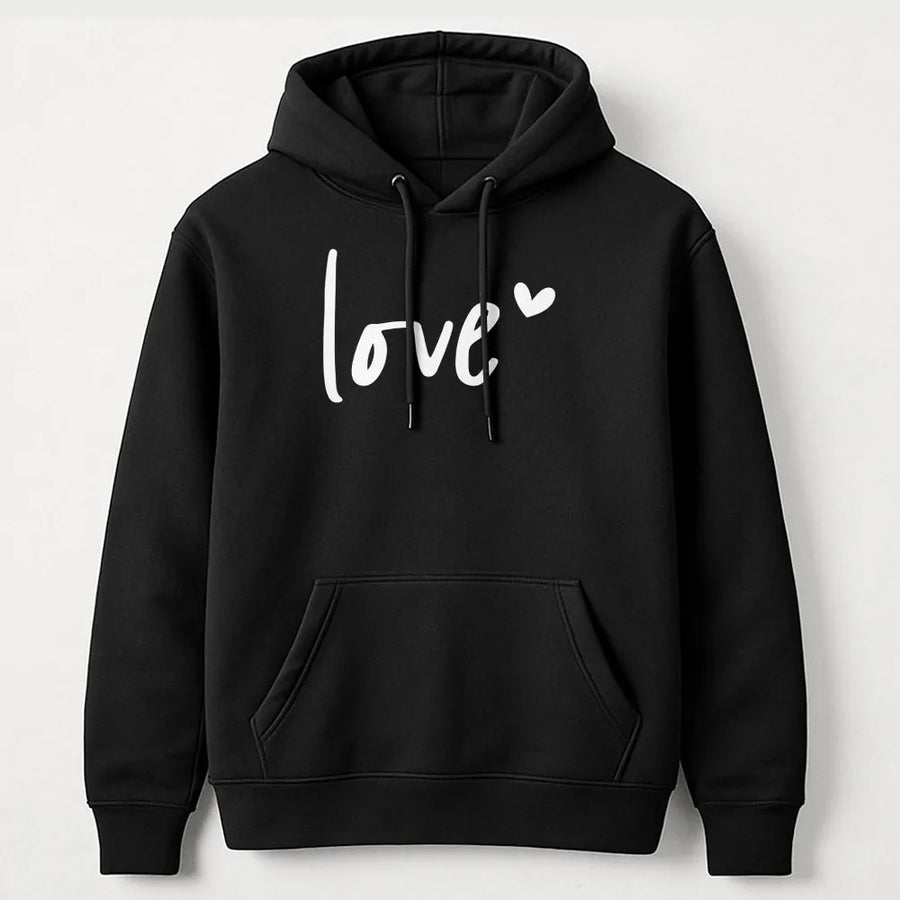 Love Graphic Hoodie | Minimalist Script Heart Design | Soft Cotton-Blend Premium Quality | Cute Aesthetic Gift For Her Valentine