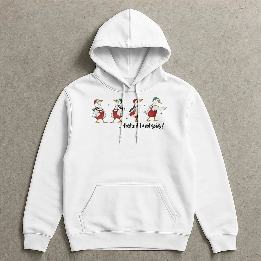Funny Goose Christmas Hoodie | Cute Holiday Animal Graphic Sweatshirt | Soft Premium Cotton Blend | Unisex Gift for Bird Lovers