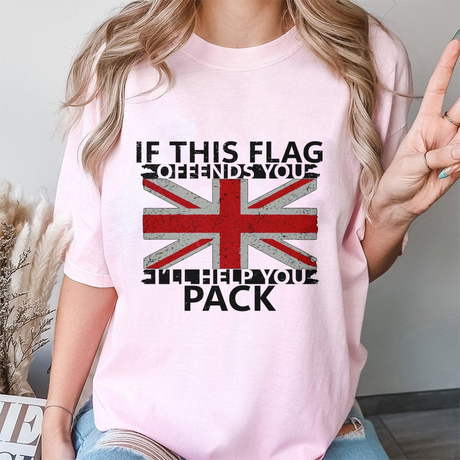 British Flag T-Shirt | If This Flag Offends You Design | 100% Cotton Premium Apparel | Patriotic Gift for UK Pride Supporters