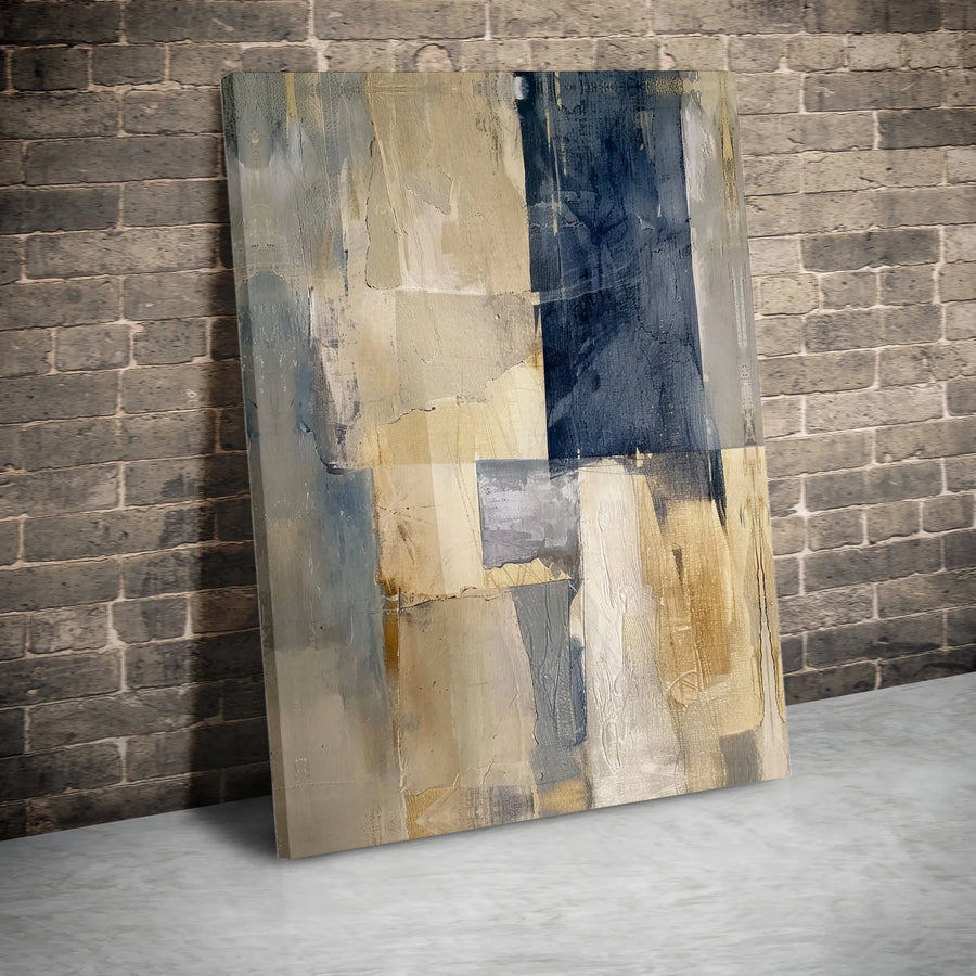 Abstract Canvas Wall Art | Textured Geometric Color Block Print | Premium Fade-Resistant Canvas | Modern Living Room Decor Gift