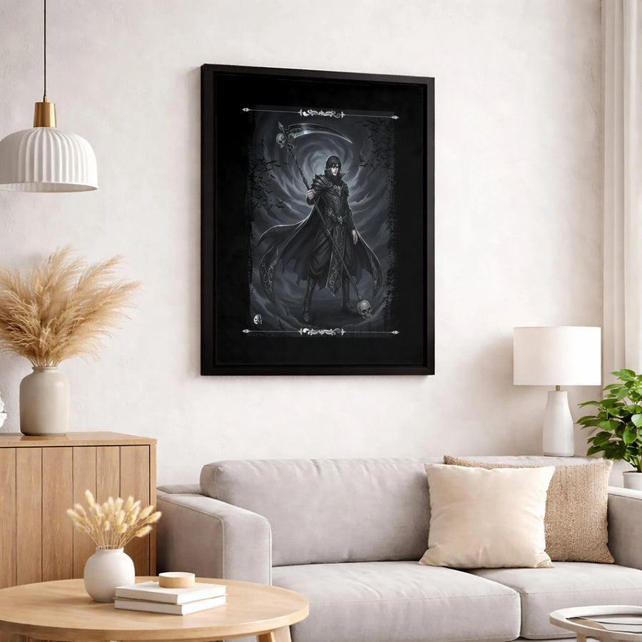 Gothic Grim Reaper Wall Art | Dark Fantasy Scythe & Skull Decor | Premium 1.25-Inch Gallery Wrapped Canvas | Macabre Gift for Horror Fans