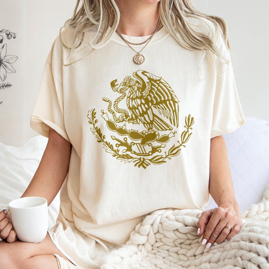 Mexico Eagle T-Shirt | Distressed Mexican Flag Heritage Design | 100% Cotton Premium Tee | Cultural Pride Gift For Him And Her