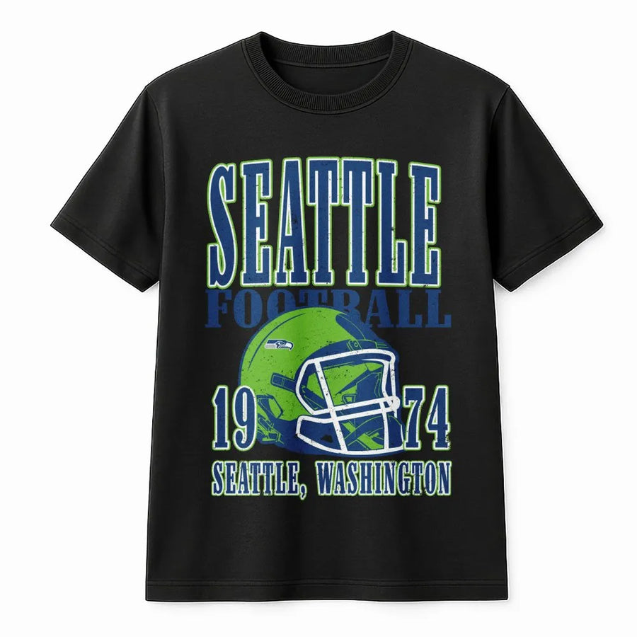 Seattle Football 1974 Seattle, Washington Vintage Seahawks Football Helmet T-Shirt