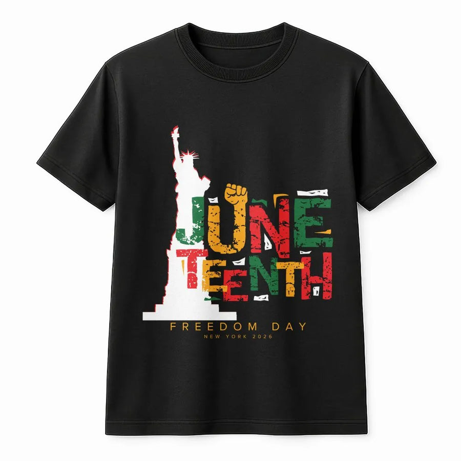 Juneteenth Freedom Day T-Shirt | Distressed Pan-African Colors Graphic | Premium Cotton Blend | Commemorative Black History Gift for Men & Women