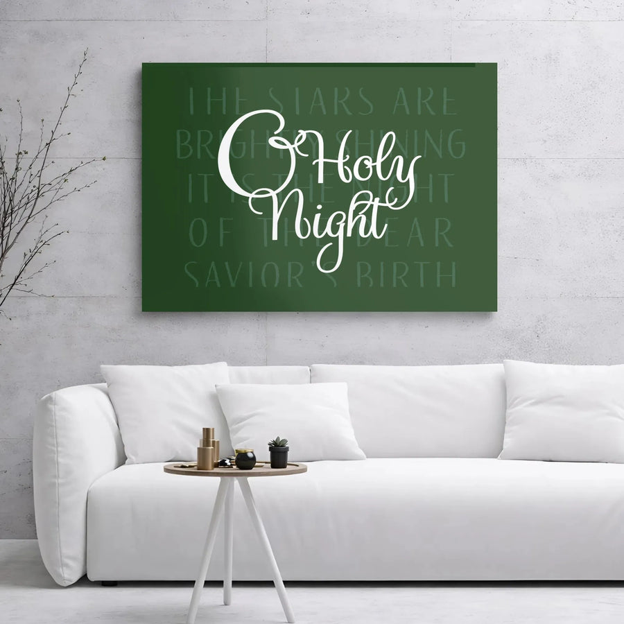 O Holy Night Canvas Print | Christmas Lyrics Wall Art | Premium Gallery Wrap Decor | Holiday Religious Gift for Home