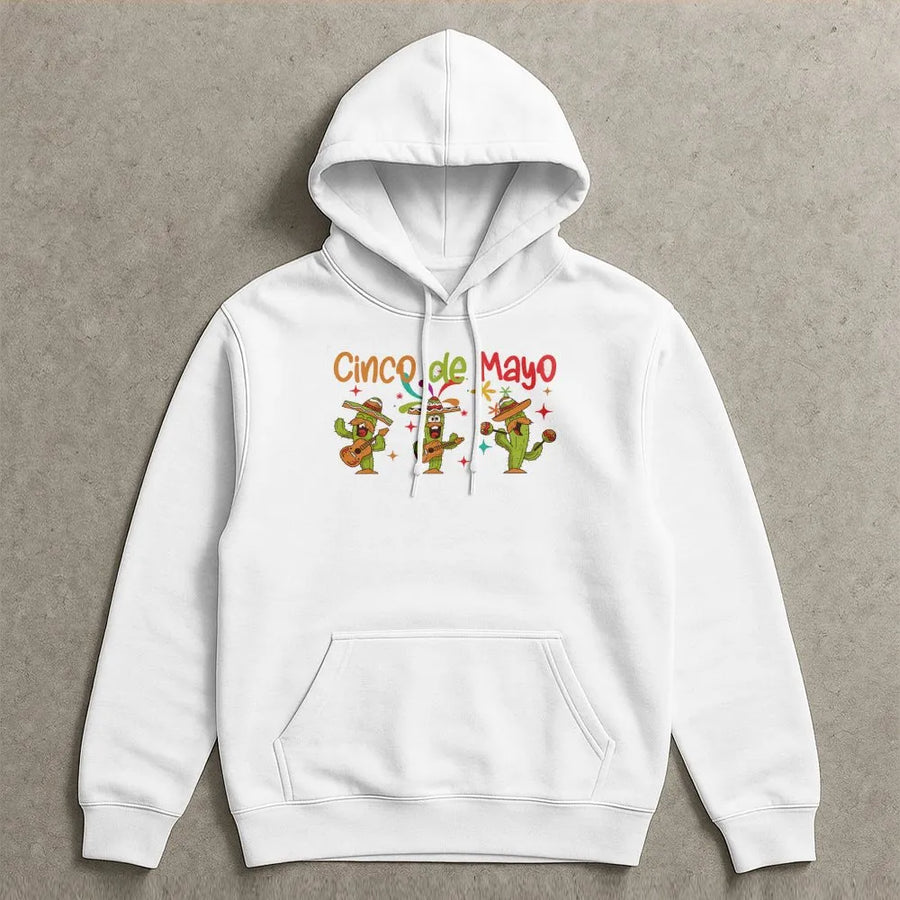 Cinco De Mayo Hoodie | Funny Dancing Cactus Crewneck | Cozy Cotton Blend | Mexican Fiesta Party Gift for Men & Women