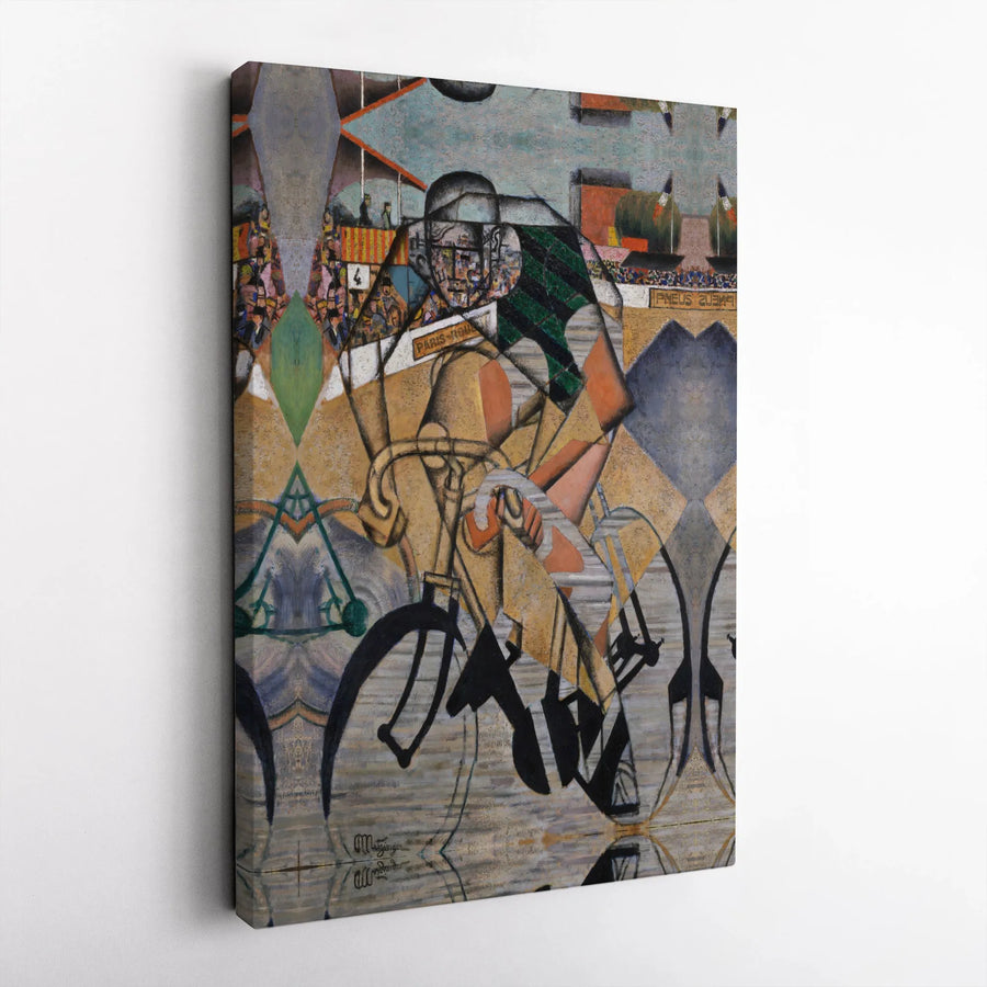Au Vélodrome by Jean Metzinger | Cubist Cyclist Art Print | 1.25-Inch Gallery Canvas | Famous Fine Art Gift for Cycling Enthusiasts