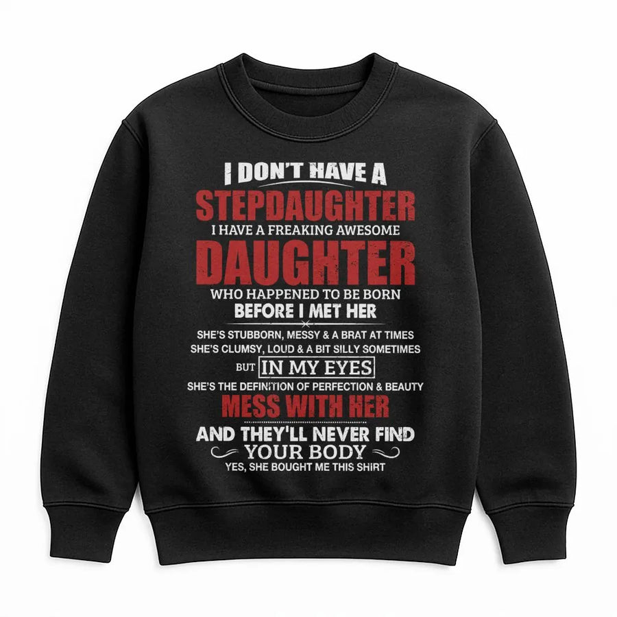 Stepdad Sweatshirt | Funny Bonus Dad Quote Design | Premium Cotton Blend | Perfect Father's Day 2026 Gift From Daughter