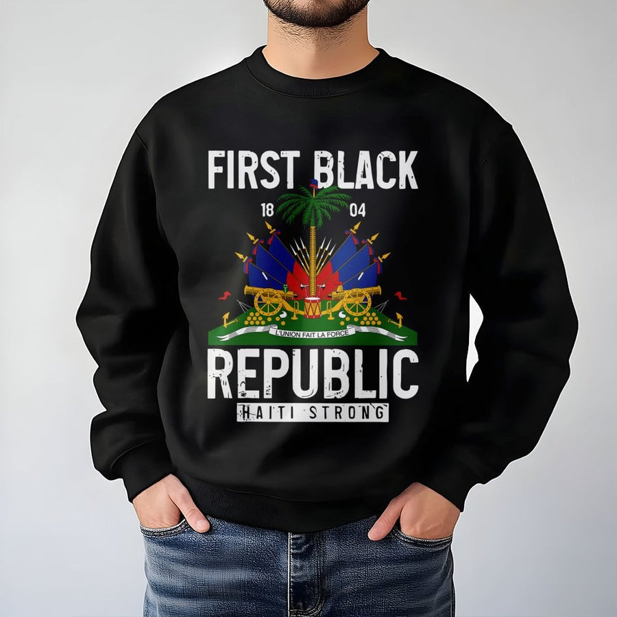Haiti First Black Republic Sweatshirt | Haitian Flag Heritage Design | Cotton Blend Premium Crewneck | Patriotic Gift for Haitian Pride