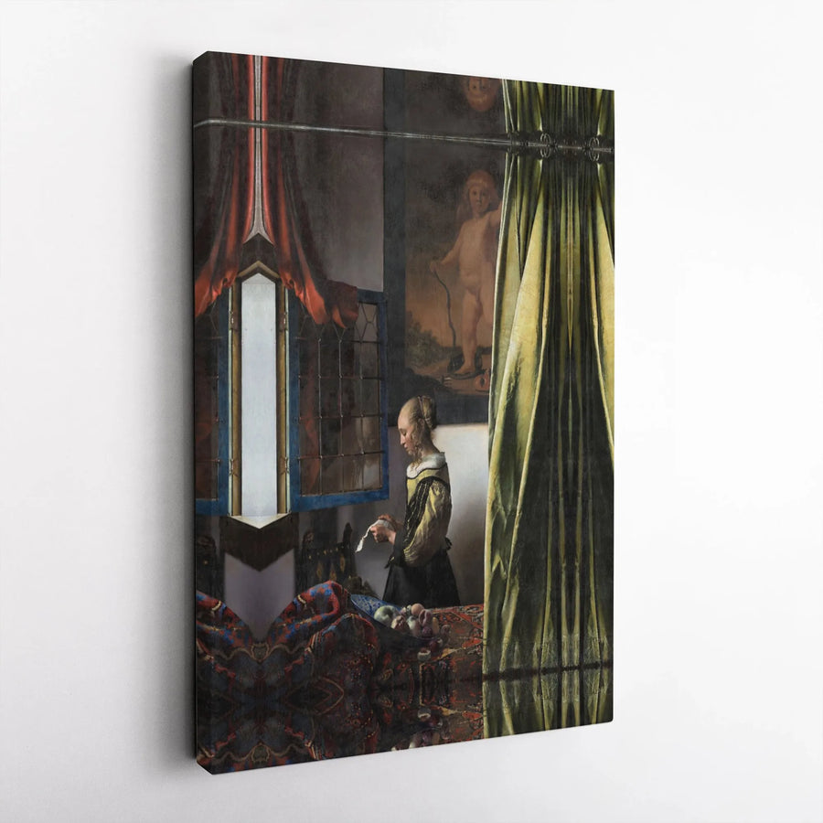 Vermeer Girl Reading a Letter Canvas Print | Dutch Golden Age Art Reproduction | Premium Framed Canvas | Collector's Gift for Art Lover