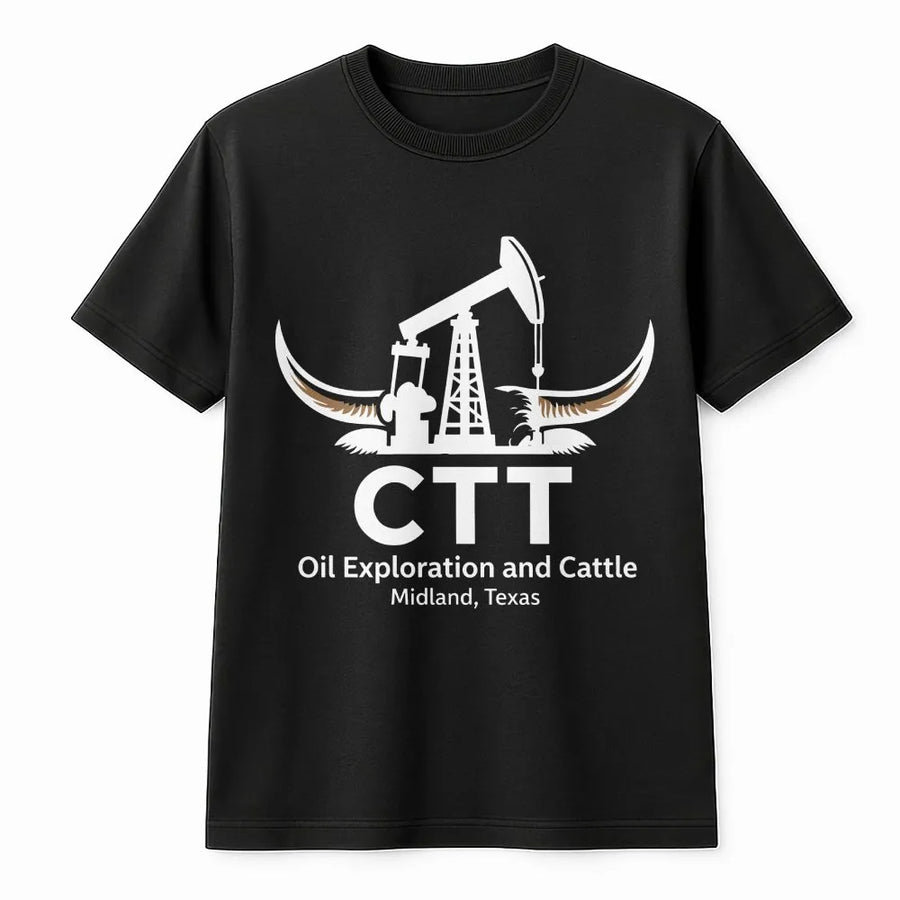West Texas Oilfield T-Shirt | Midland Cattle Ranching Graphic | 100% Cotton Premium Tee | Oil Industry Gift for Landman and Rancher