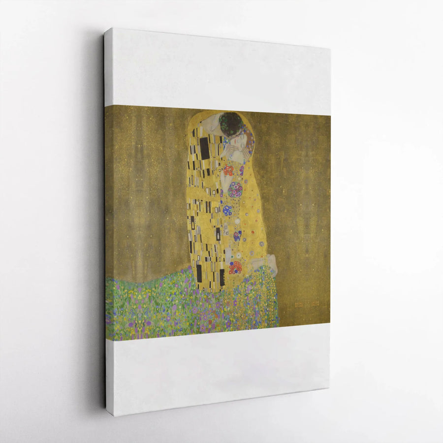 The Kiss Gustav Klimt Canvas Wall Art | Famous Fine Art Print | Gallery-Quality 1.25" Profile | Romantic Home Decor Gift