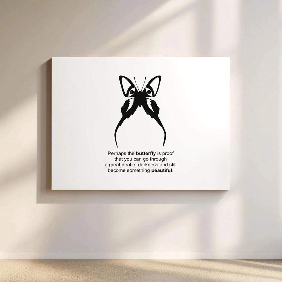 Butterfly Quote Canvas Wall Art | Inspirational Growth Quote | Premium Gallery Wrapped Decor | Healing Gift for Women