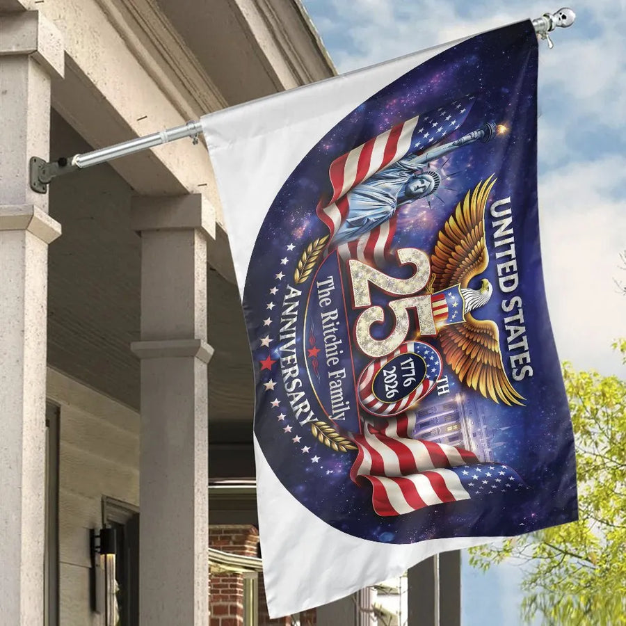 USA 250th Anniversary House Flag | Patriotic Eagle & Liberty 1776-2026 Design | Double Sided Polyester | Commemorative Yard Decor Gift