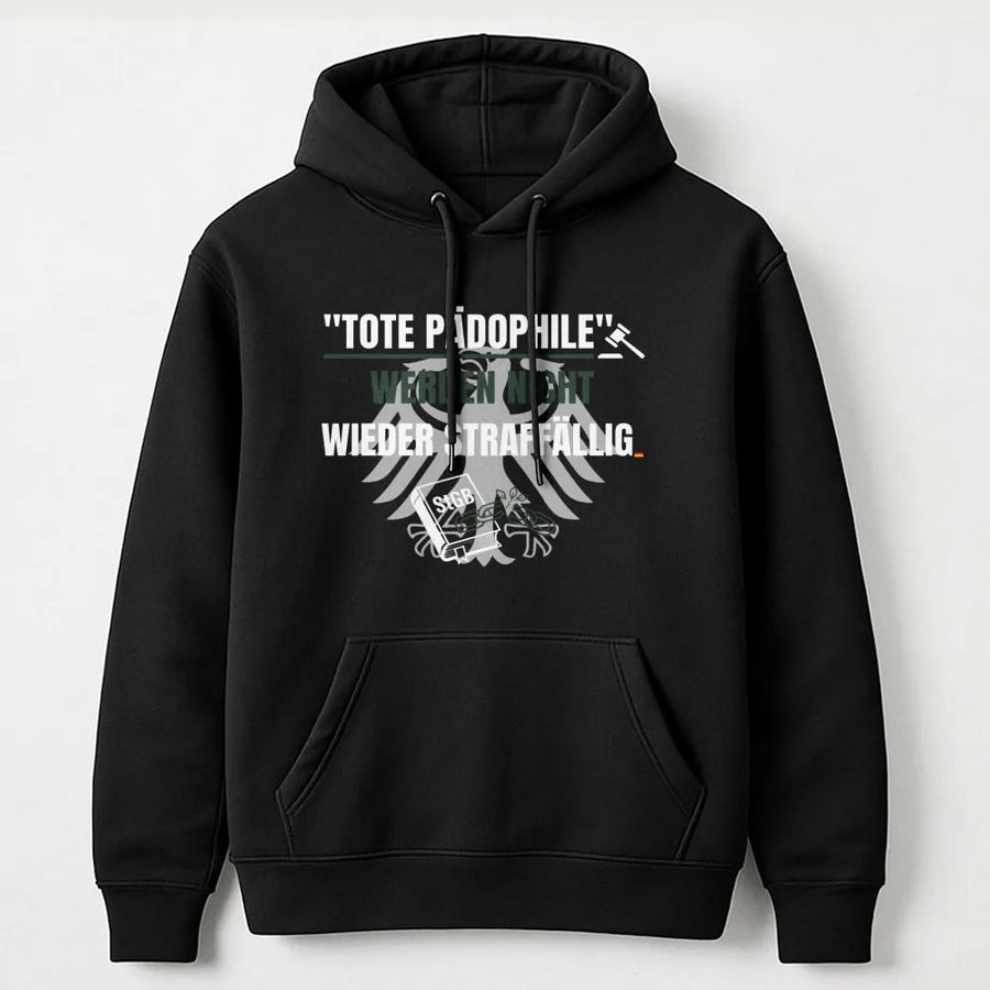 Anti Pedophile Statement Hoodie | German Eagle Tote Pädophile Graphic | Premium Cotton Blend | Unisex Political Activist Gift