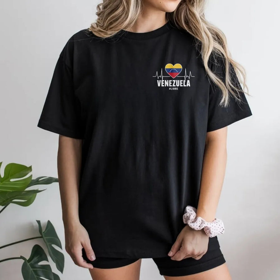 Venezuela Heartbeat T-Shirt | Venezuela Libre Flag Design | Premium Soft Cotton | Patriot Gift for Venezuelans