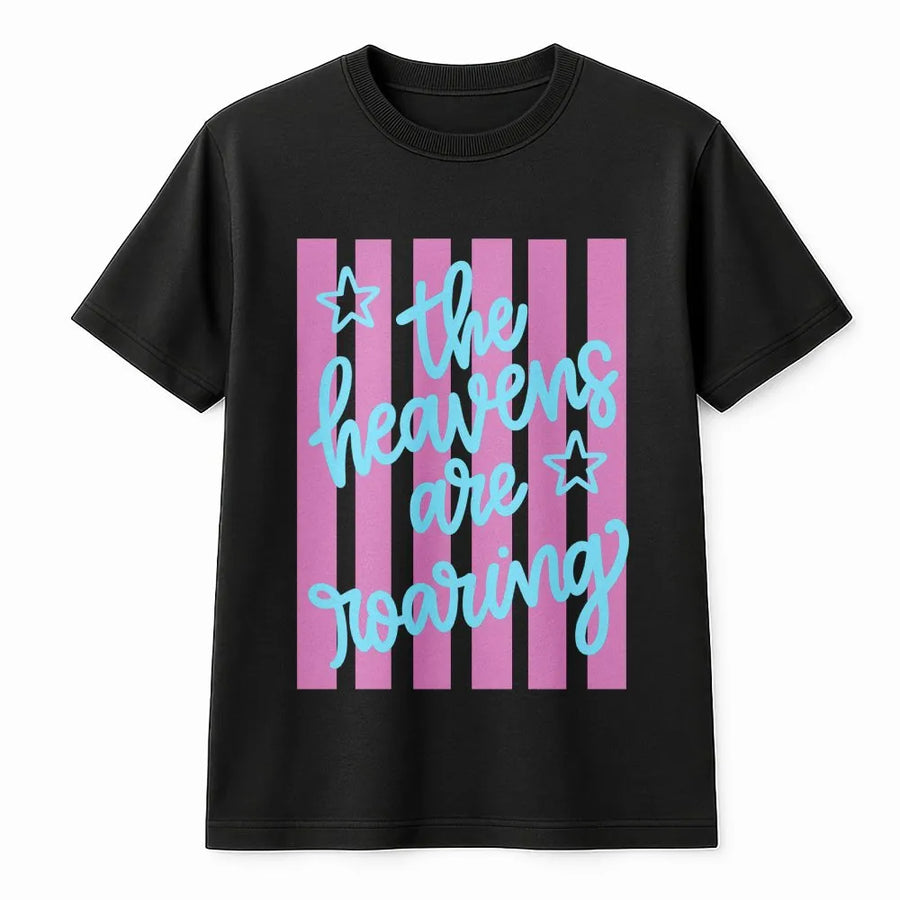 Christian T-Shirt | The Heavens Are Roaring Graphic | Soft Cotton Unisex Tee | Inspirational Faith Gift for Women