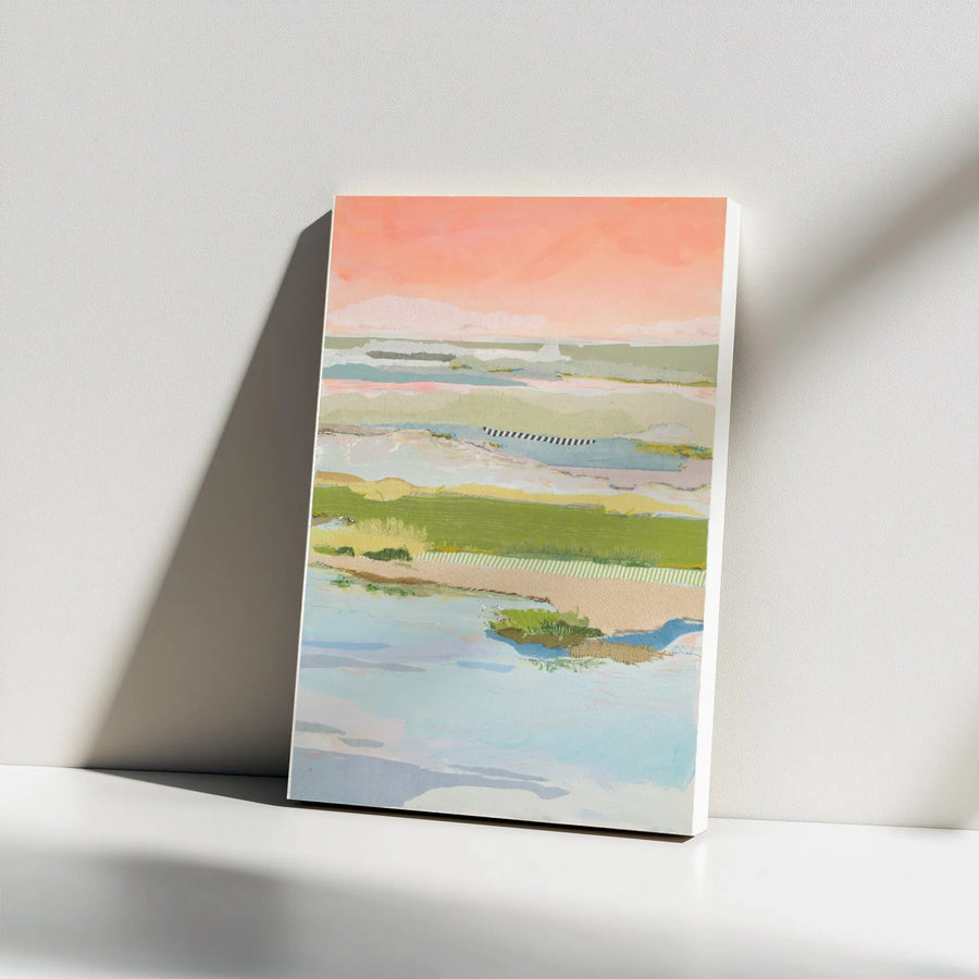 Abstract Coastal Canvas Wall Art | Modern Textured Seascape Print | Thick Gallery Wrap Canvas | Living Room Decor Gift