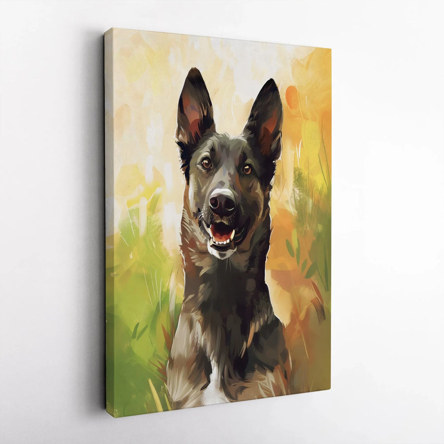 German Shepherd Dog Wall Art | Painterly Portrait Canvas Print | Premium Gallery-Wrapped Decor | Dog Lover Gift for Home Office
